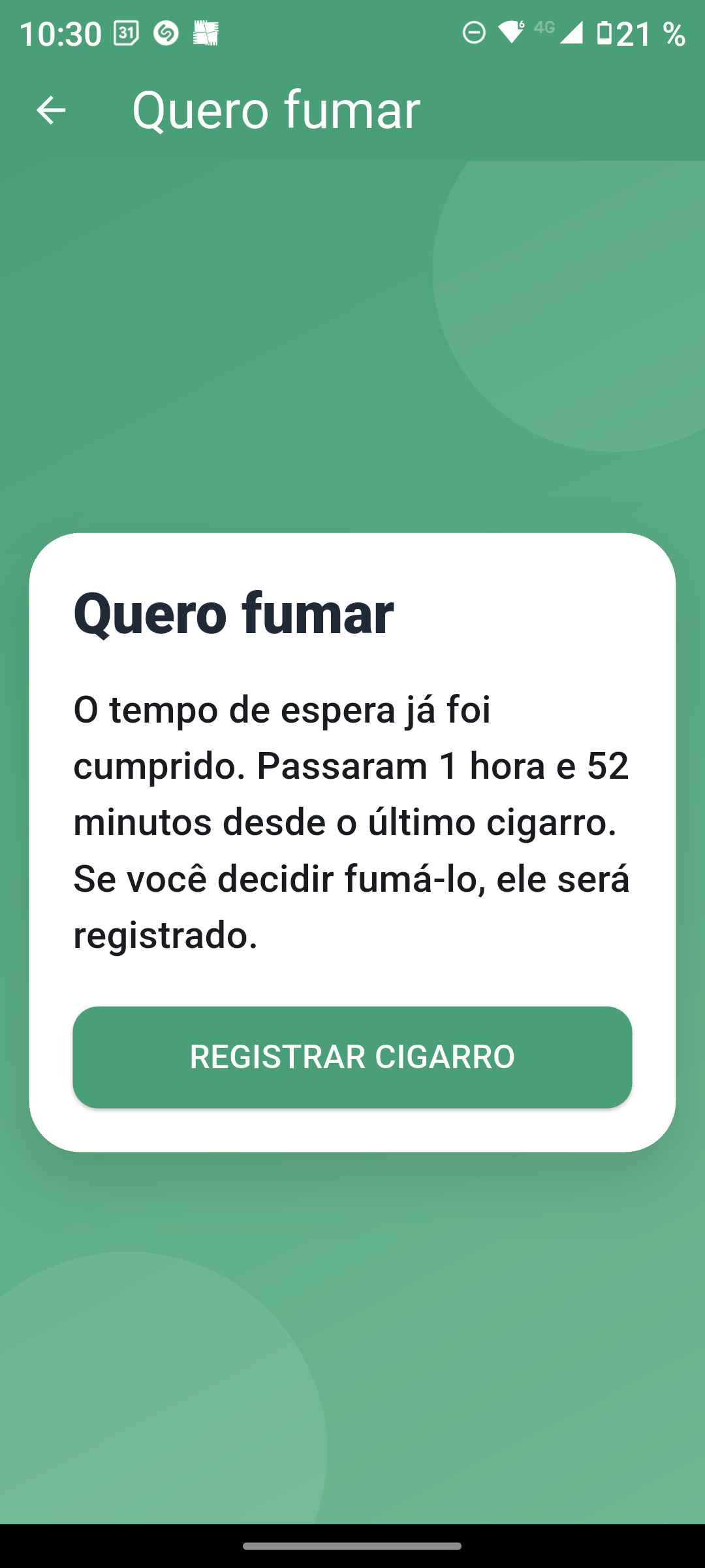Registrar o cigarro